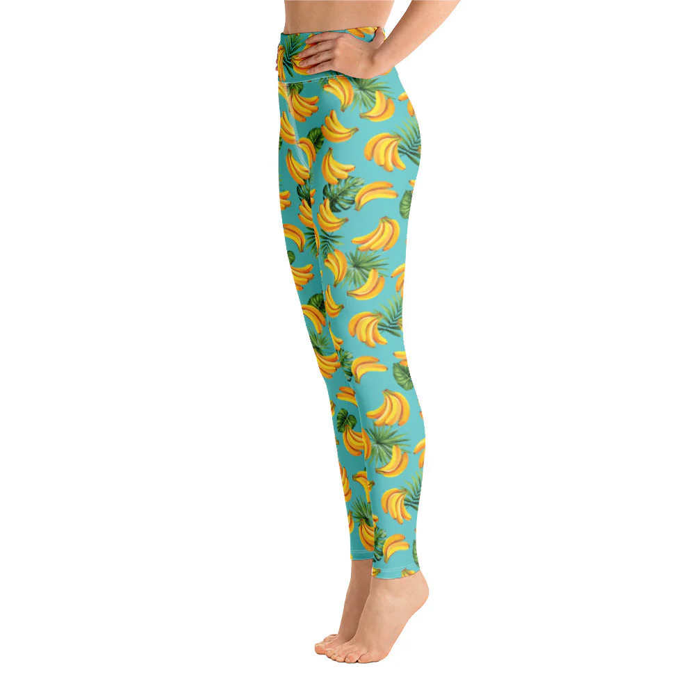 Women's Tropical Banana Mania Yoga Leggings - Image 3